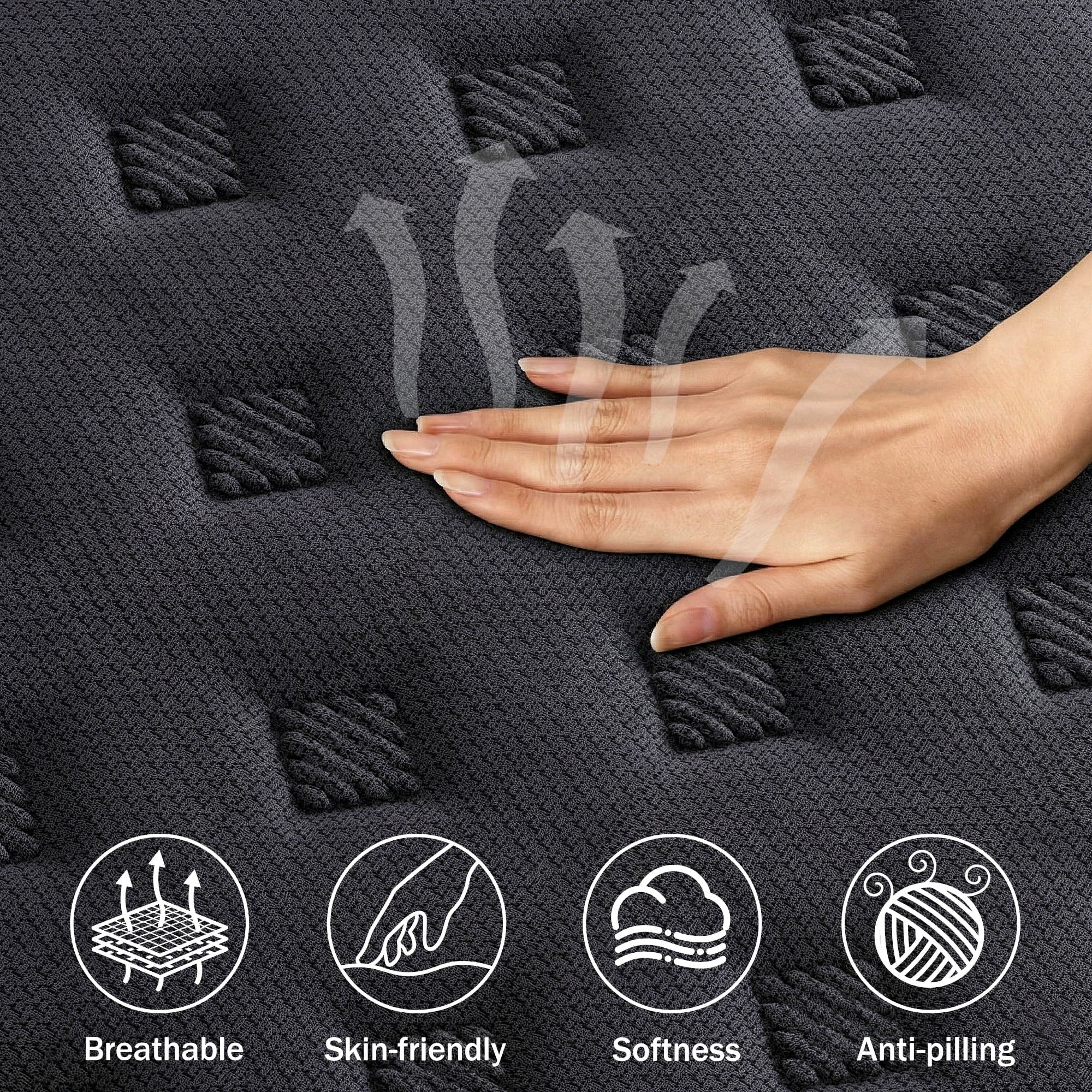 Tryagat 12” Full Hybrid Mattress in a Box, Medium Firm Full Size Mattresses, Cooling Gel Memory Foam Mattress with Individually Wrapped Pocket Coils, Pressure Relief